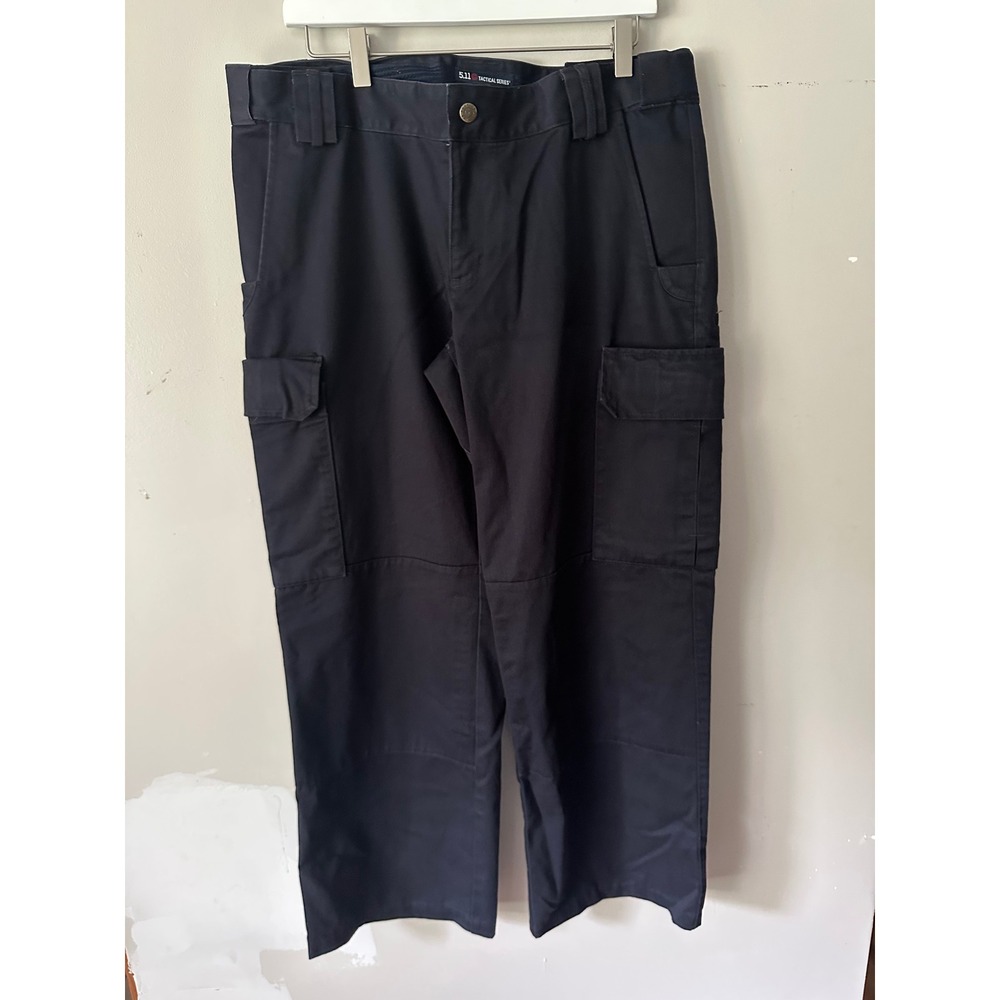 5.11 Tactical Series Women Black Cargo Pants Size 14 Long Cotton Work Trousers